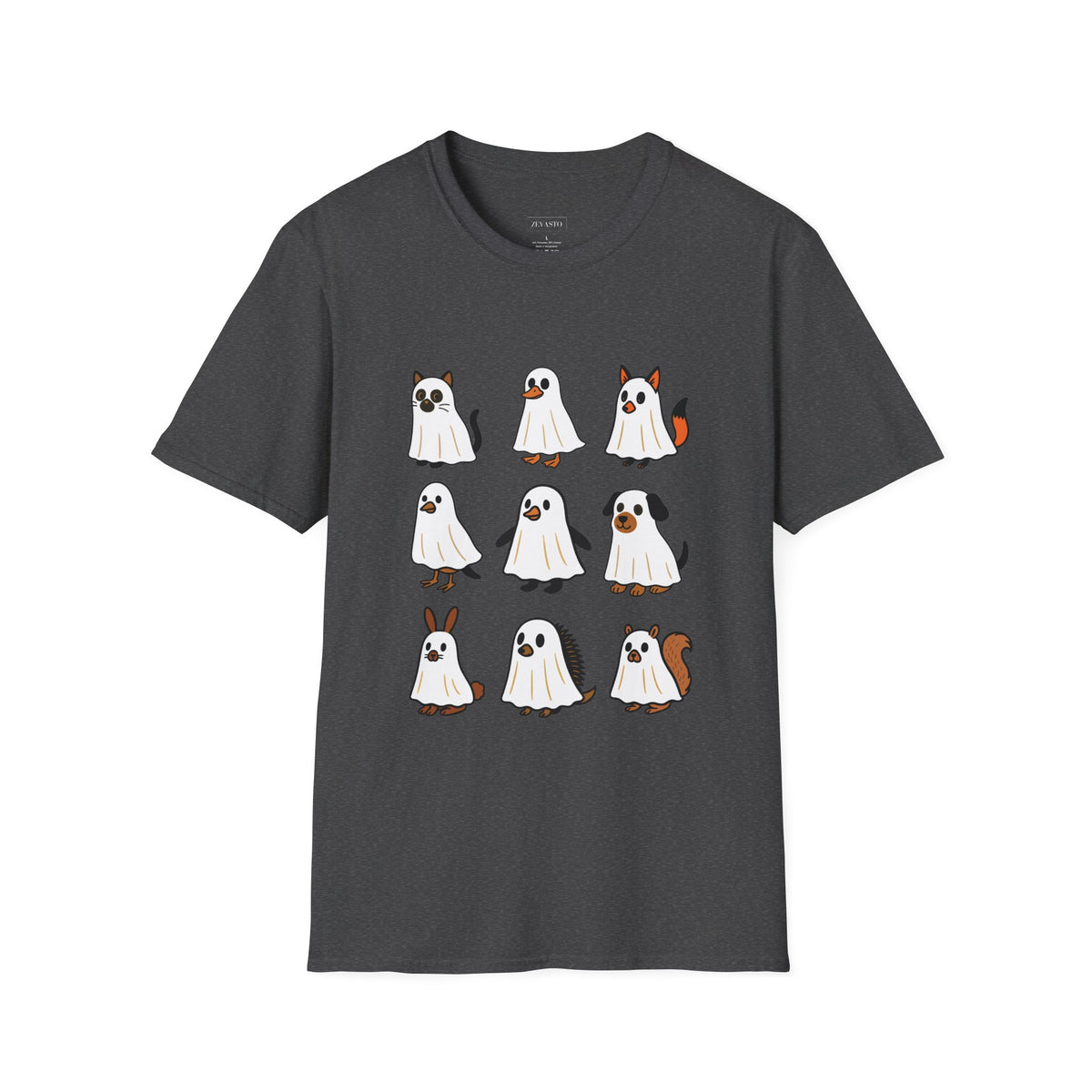 Cute Ghost Cartoon Unisex T-Shirt, Halloween Tee, Pet Lover Gift, Whimsical Shirt, Fun Casual Wear