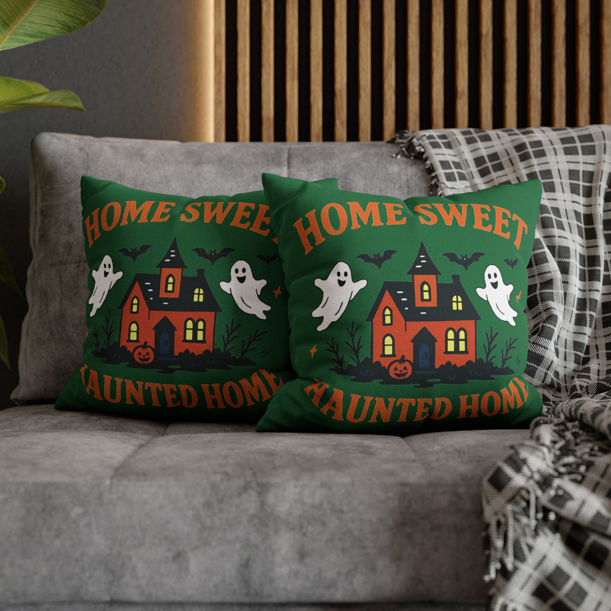 Halloween-Themed Decorative Pillowcase, Haunted Home Accent