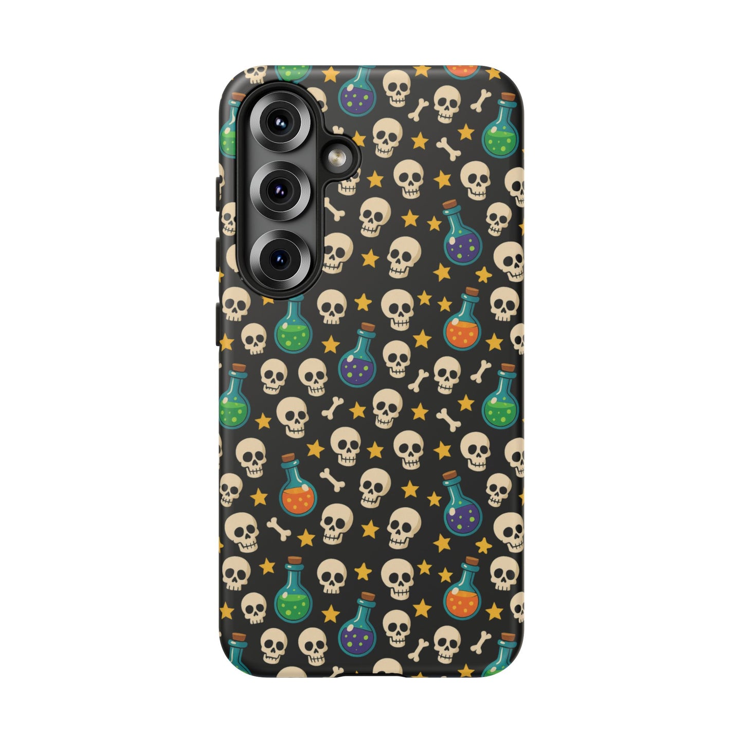Skull & Potion Phone Case, Trendy Cell Phone Cover, Halloween Gift, Gothic Phone Accessory, Spooky Style Case, Tough Cases