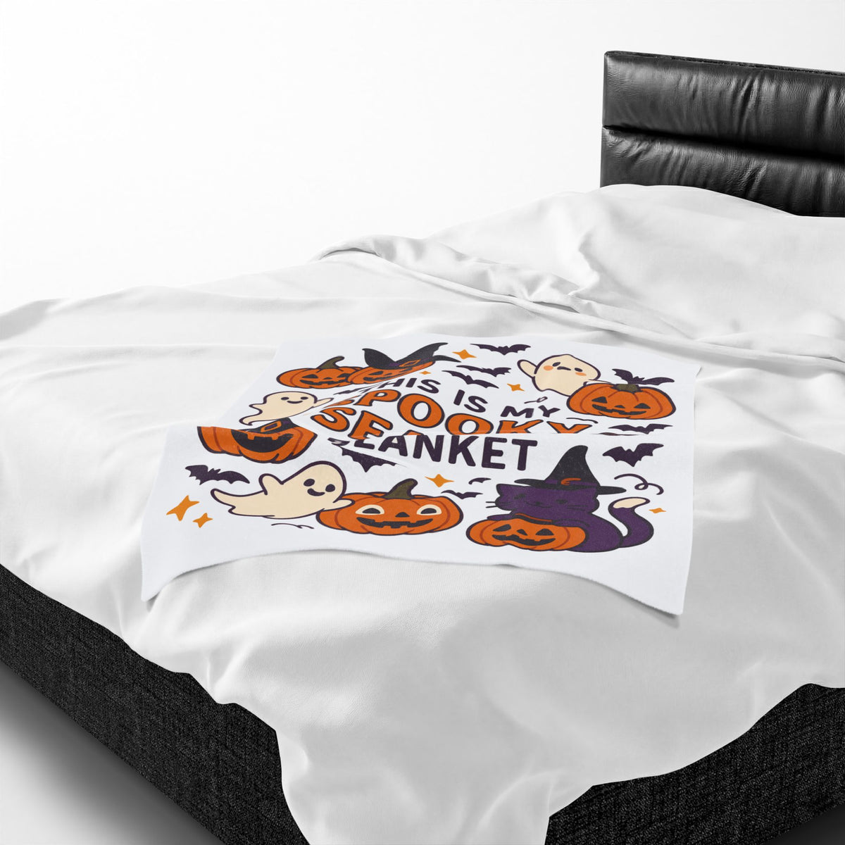 Halloween Themed Velveteen Plush Blanket, Cozy-Spooky Blanket