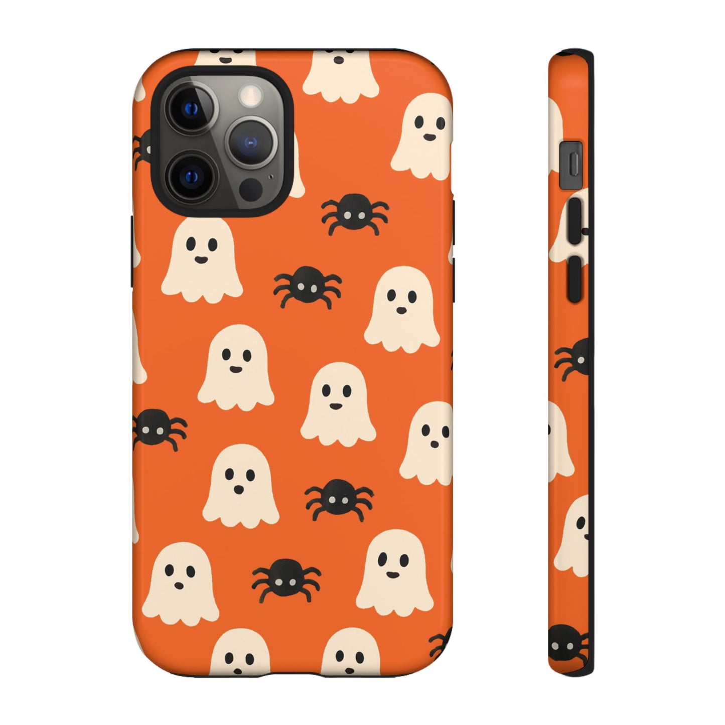 Cute Halloween Phone Case with Ghosts and Spiders, Spooky Gift, Fall Accessory, Unique Halloween Decor, Mobile Protection