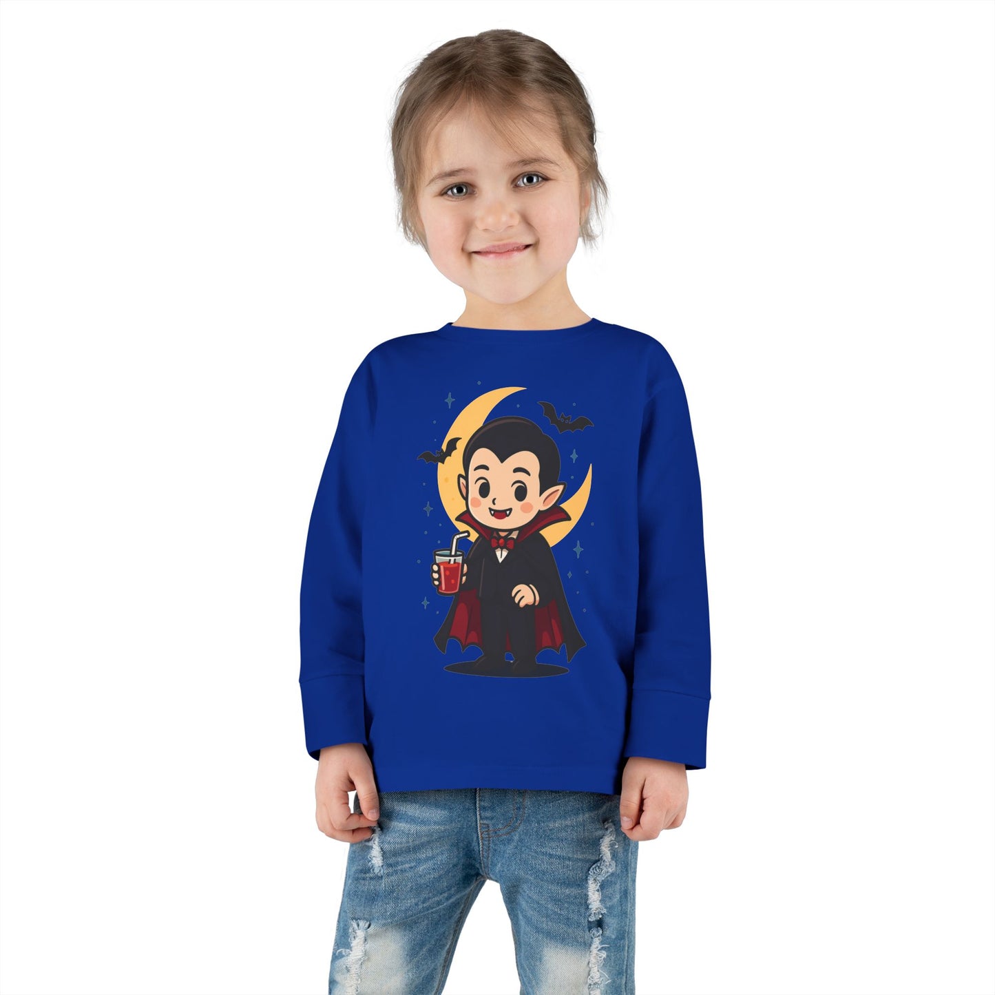 Toddler Halloween Tee, Cute Vampire Long Sleeve Shirt, Spooky Kids Apparel, Halloween Costume Top, Toddler Party Wear