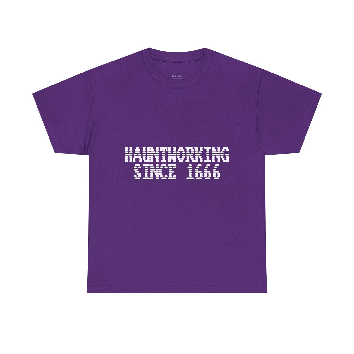 Hauntworking Since 1666-Cotton Tee, Halloween-Themed Tshirt