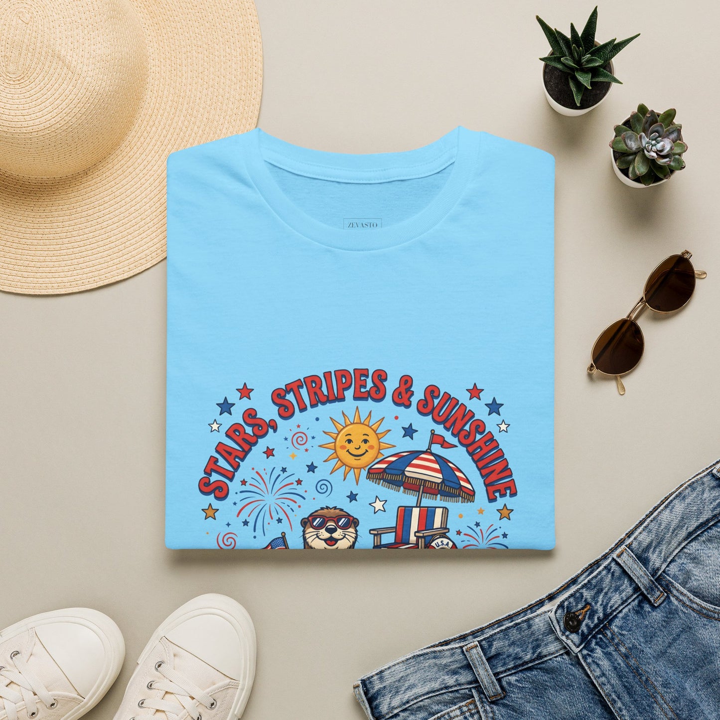 Stars, Stripes & Sunshine T-Shirt — Patriotic 1776–2026 Summer Tee, 4th of July Shirt