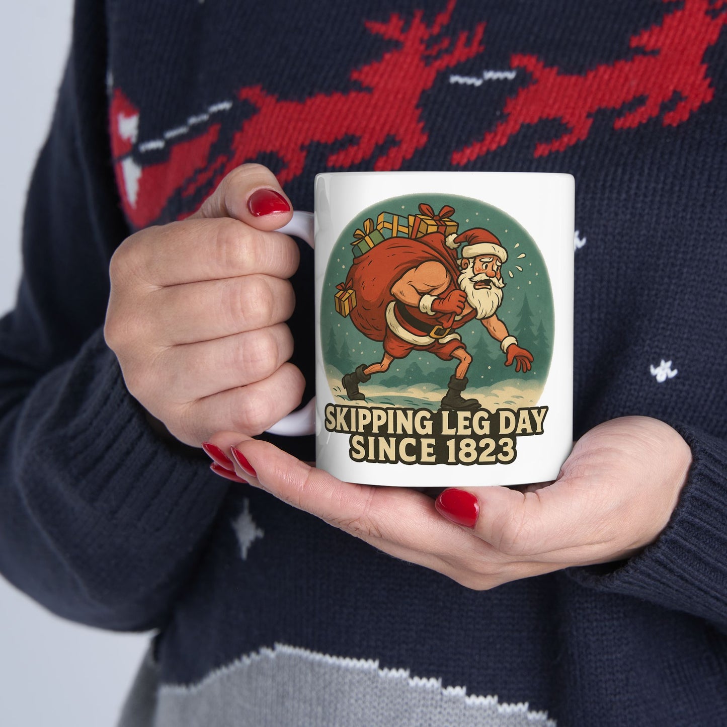 Festive Ceramic Mug for Holiday Cheer, Perfect for Christmas Gifts, Coffee Lovers, Fun Holiday Decor