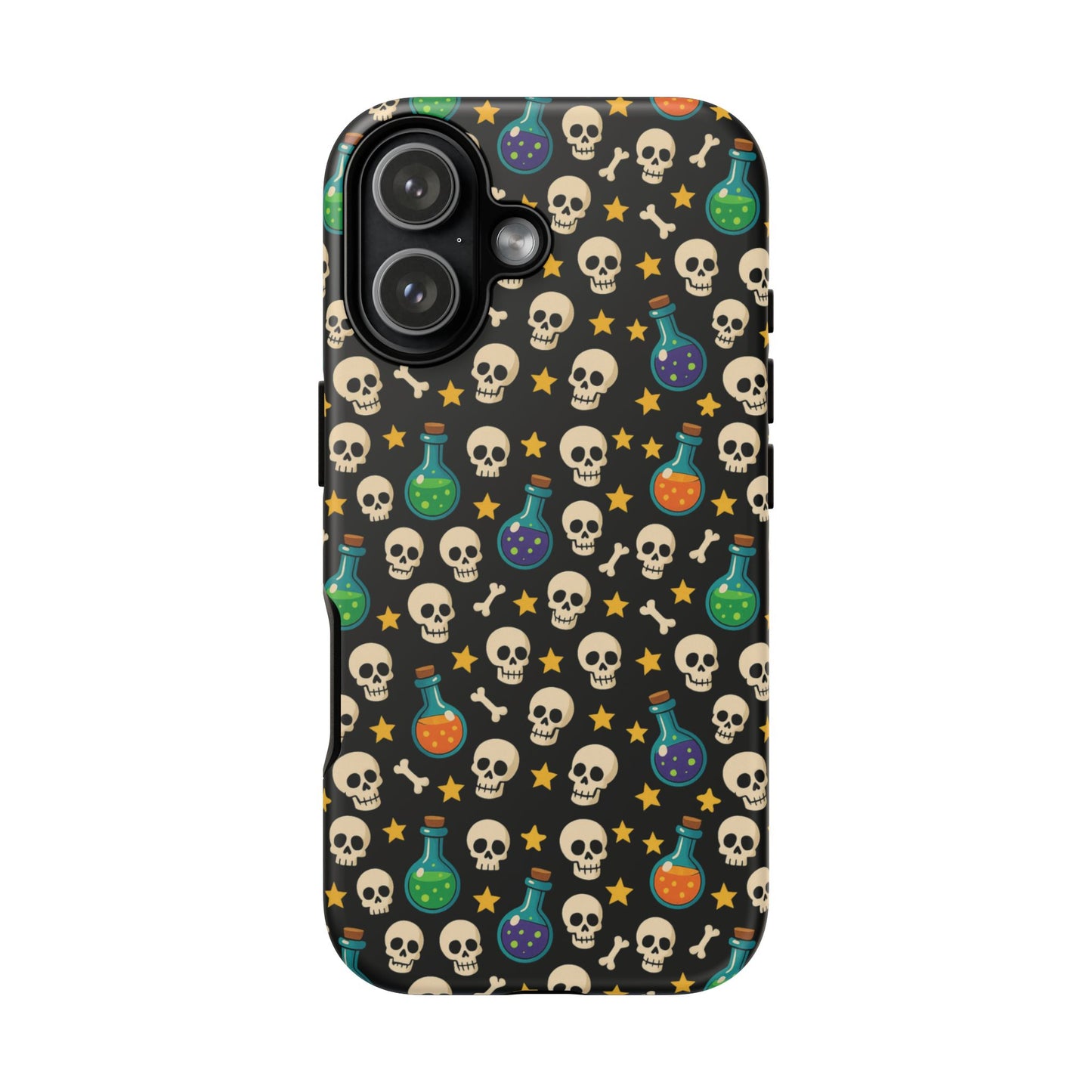 Skull & Potion Phone Case, Trendy Cell Phone Cover, Halloween Gift, Gothic Phone Accessory, Spooky Style Case, Tough Cases