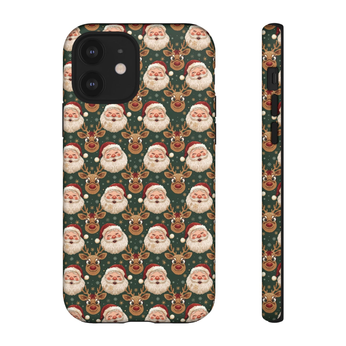 Christmas Santa-Reindeer Phone Case, Dual Layer Phone Case for Iphone 17, 16, 15, 14, 13, 12, 11 & Samsung
