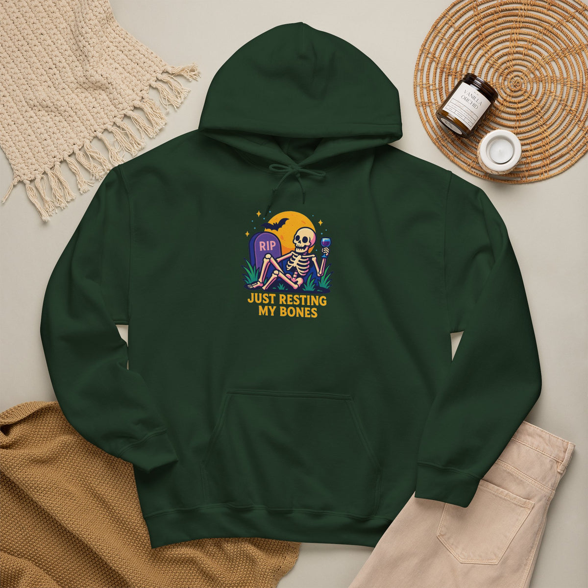 Halloween Skeleton Hoodie, Cozy Unisex Sweatshirt