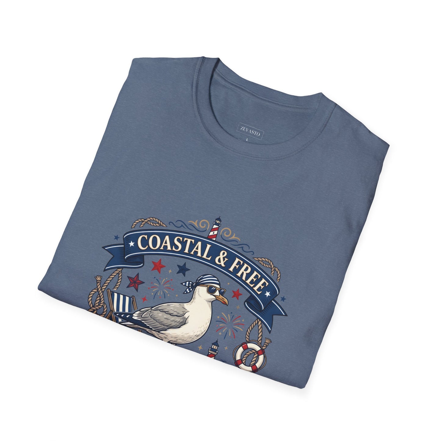 Coastal & Free Seagull T-Shirt — Patriotic 4th of July Tee