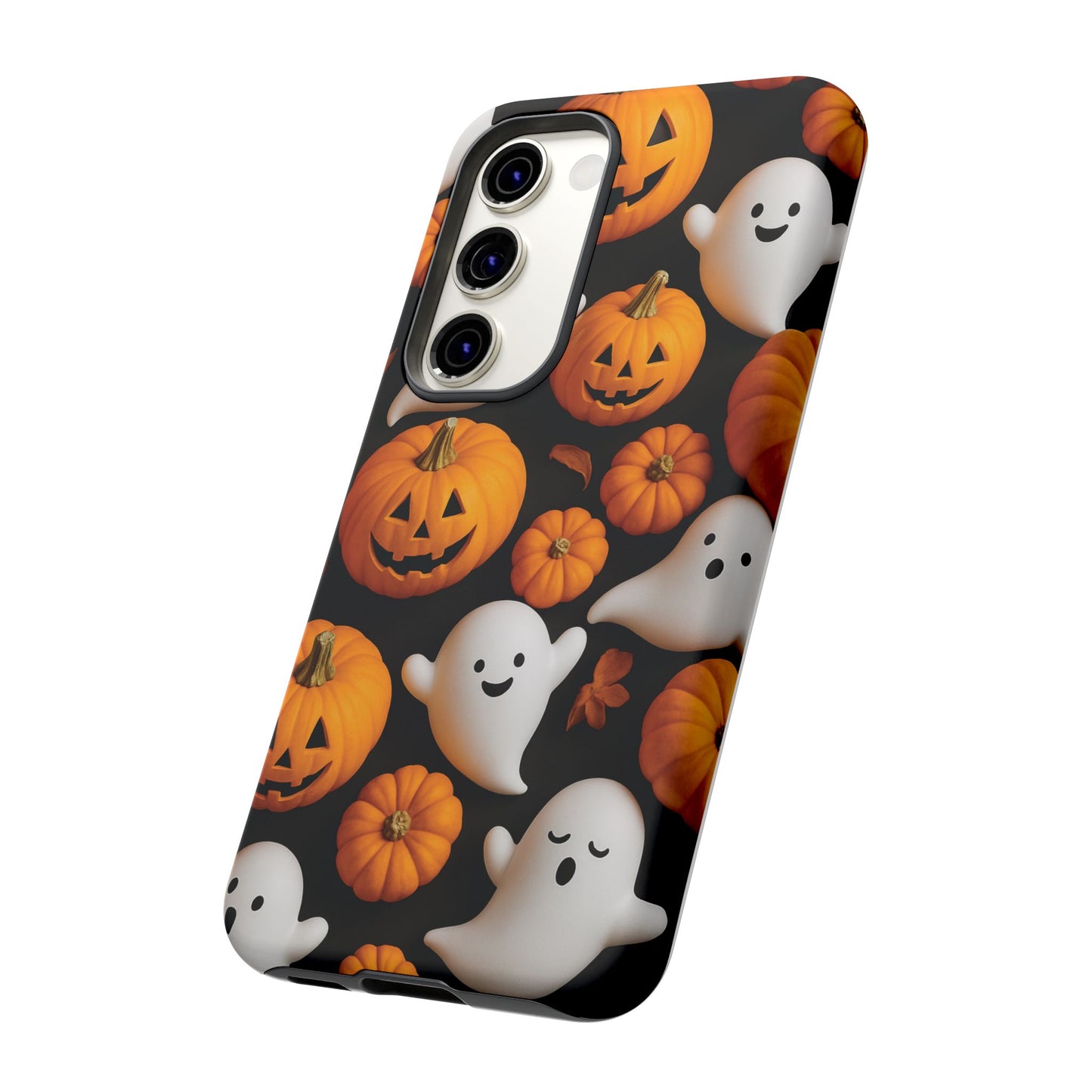 Halloween Phone Case, Spooky Ghosts and Pumpkins Design