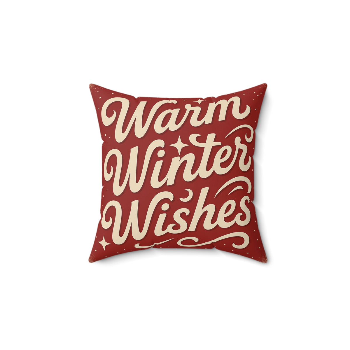 Warm Winter Wishes Throw Pillow, Festive Christmas Decor