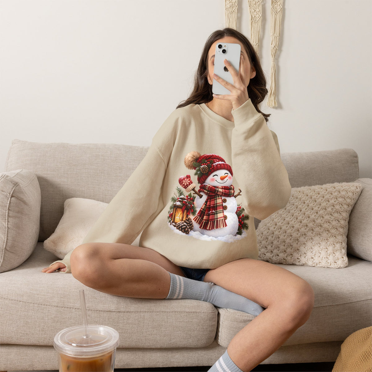 Snowman Holiday Sweatshirt - Cozy Christmas Unisex Sweatshirt