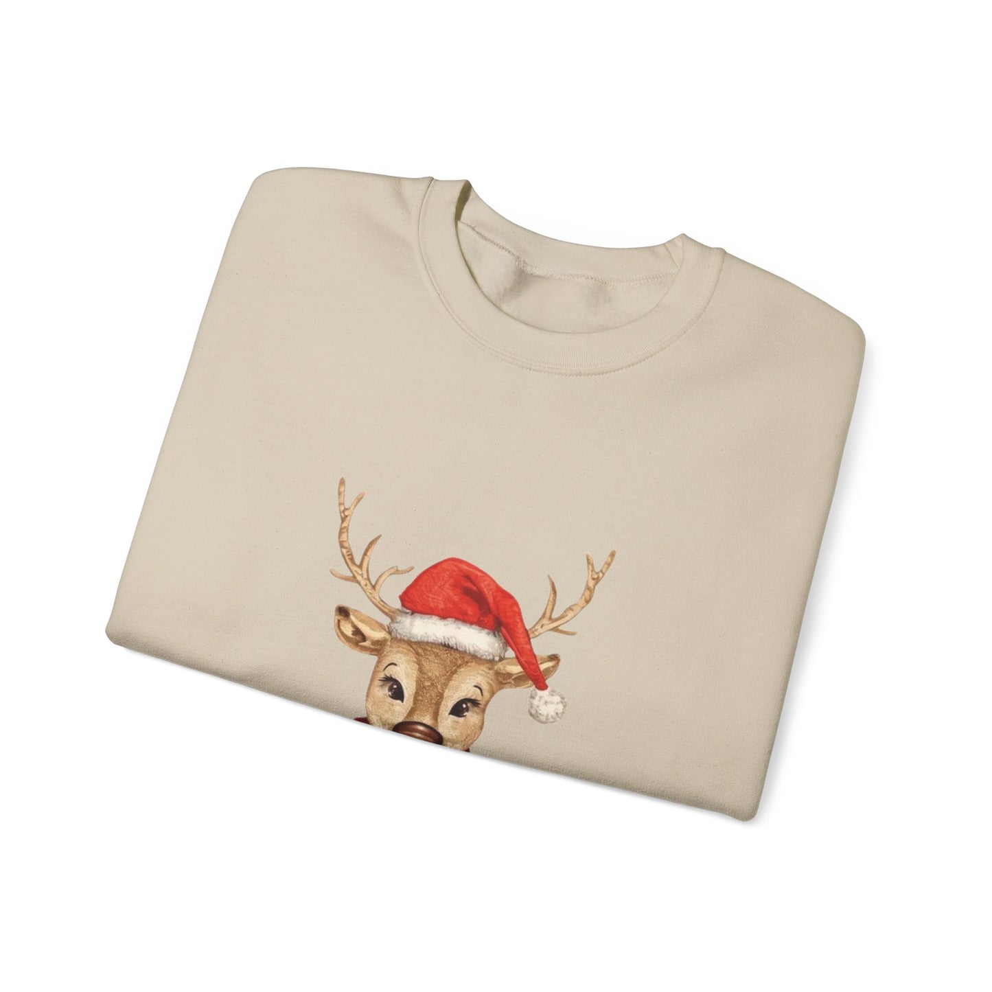 Christmas Reindeer Sweatshirt, Cozy Holiday Crewneck, Winter Fashion, Festive Sweater