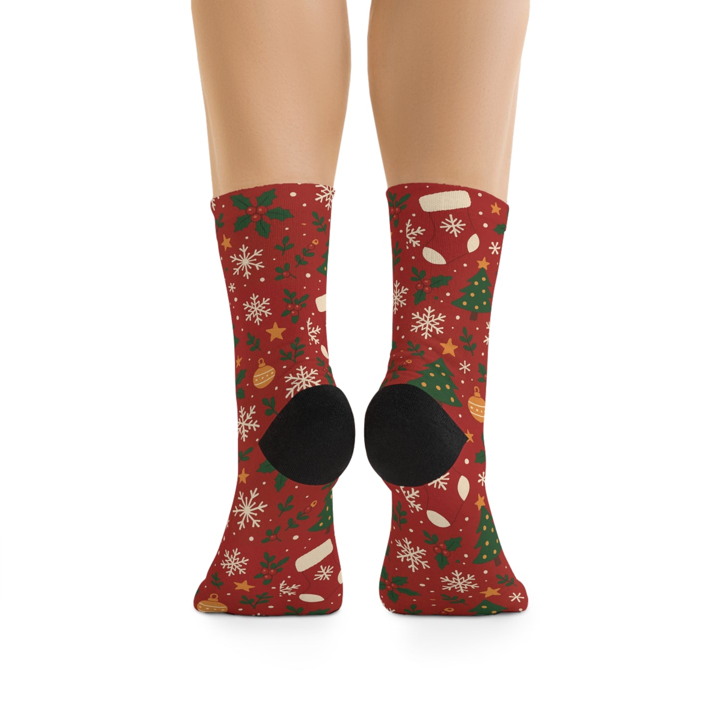 Festive Holiday Socks, Christmas Gift Socks, Eco-Friendly Stocking Stuffers, Winter Wear, Cozy Recycled Socks