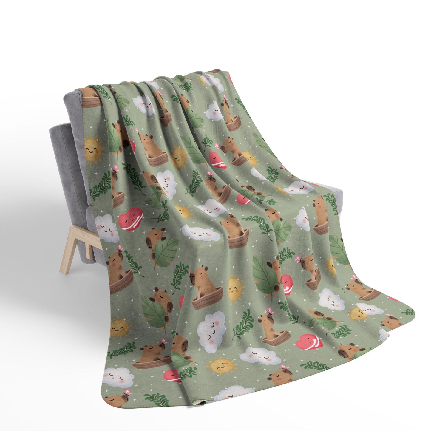 Cute Woodland Animals Sherpa Blanket – Cozy Fleece Throw
