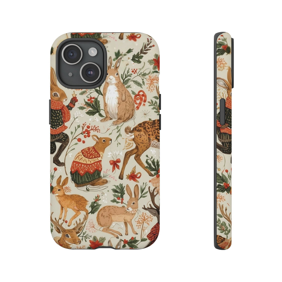 Christmas Phone Case, Animals in Christmas Spirit - Tough and Stylish for Nature Lovers