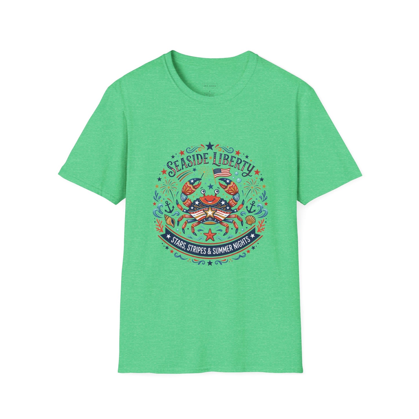 Seaside Liberty Crab T-Shirt — 4th of July Patriotic Summer Beach Tee