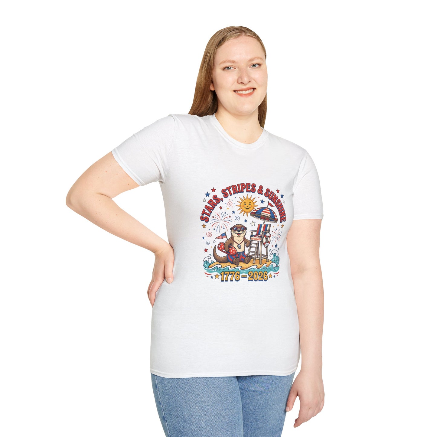 Stars, Stripes & Sunshine T-Shirt — Patriotic 1776–2026 Summer Tee, 4th of July Shirt
