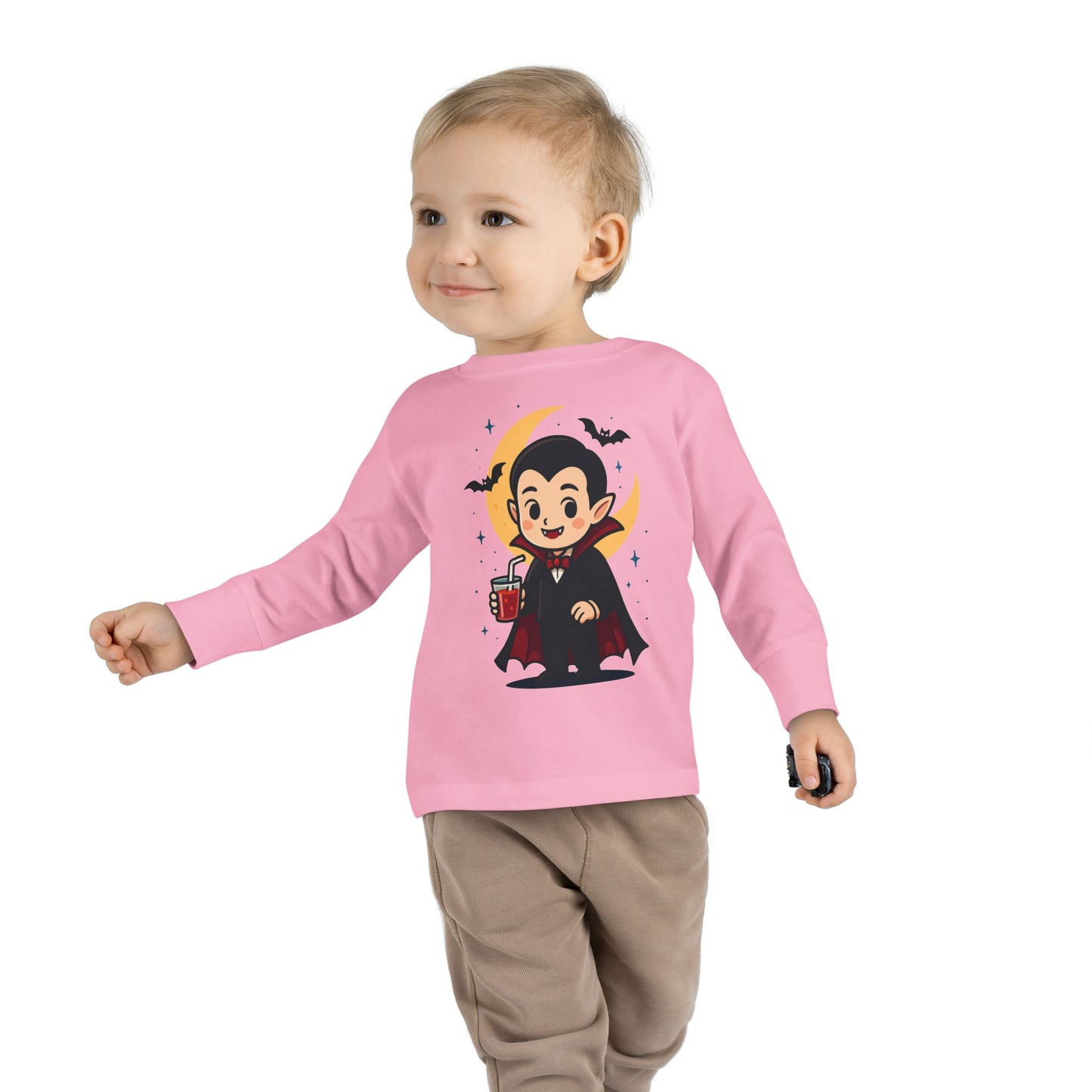 Toddler Halloween Tee, Cute Vampire Long Sleeve Shirt, Spooky Kids Apparel, Halloween Costume Top, Toddler Party Wear