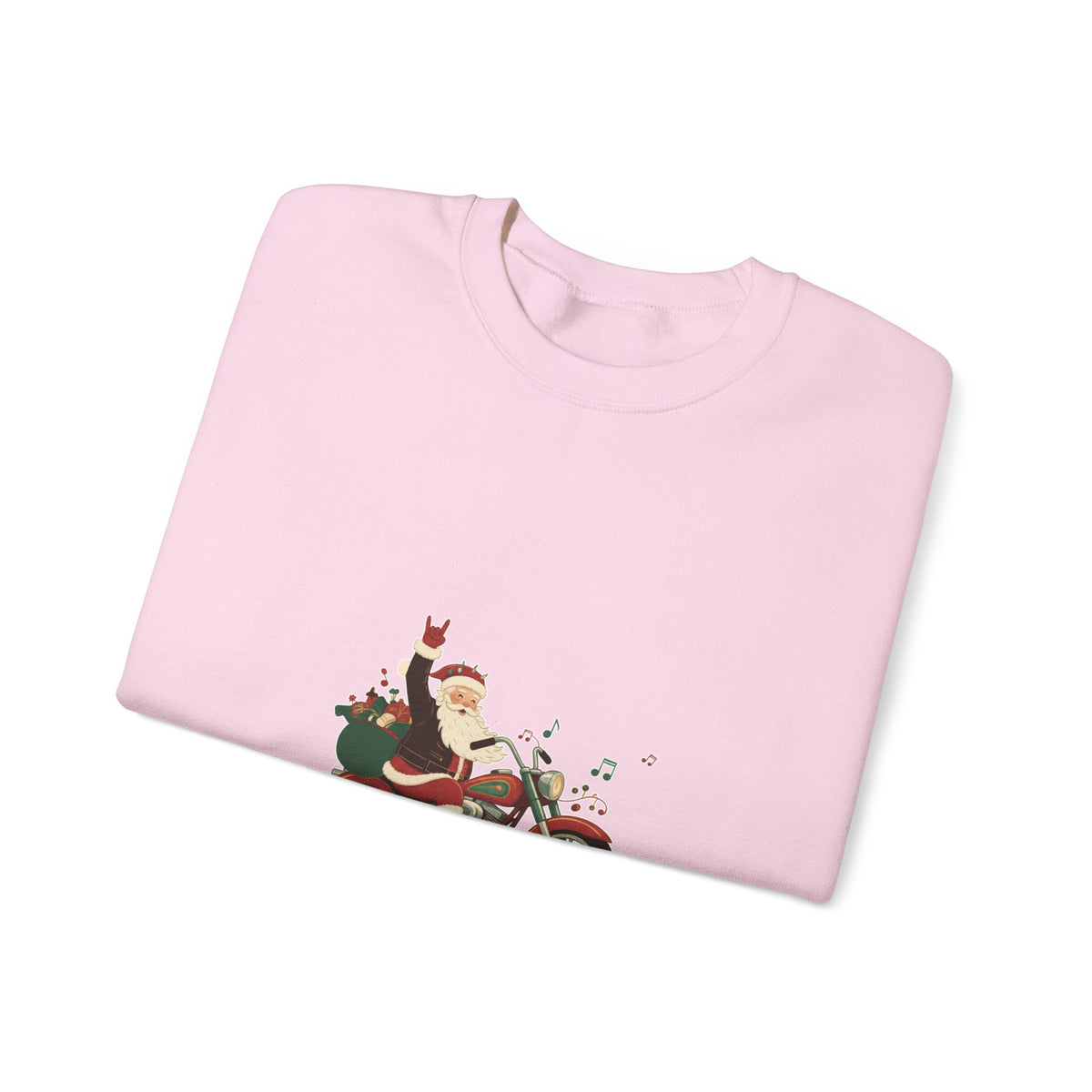 Christmas Motorcycle Sweatshirt - "Ride Into Christmas" Santa Biker Holiday Crewneck