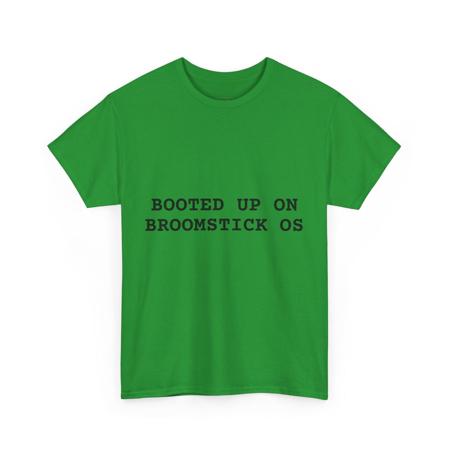 Broomstick OS Tee, Funny Graphic Tee for Tech Lovers, Unisex Cotton T-Shirt