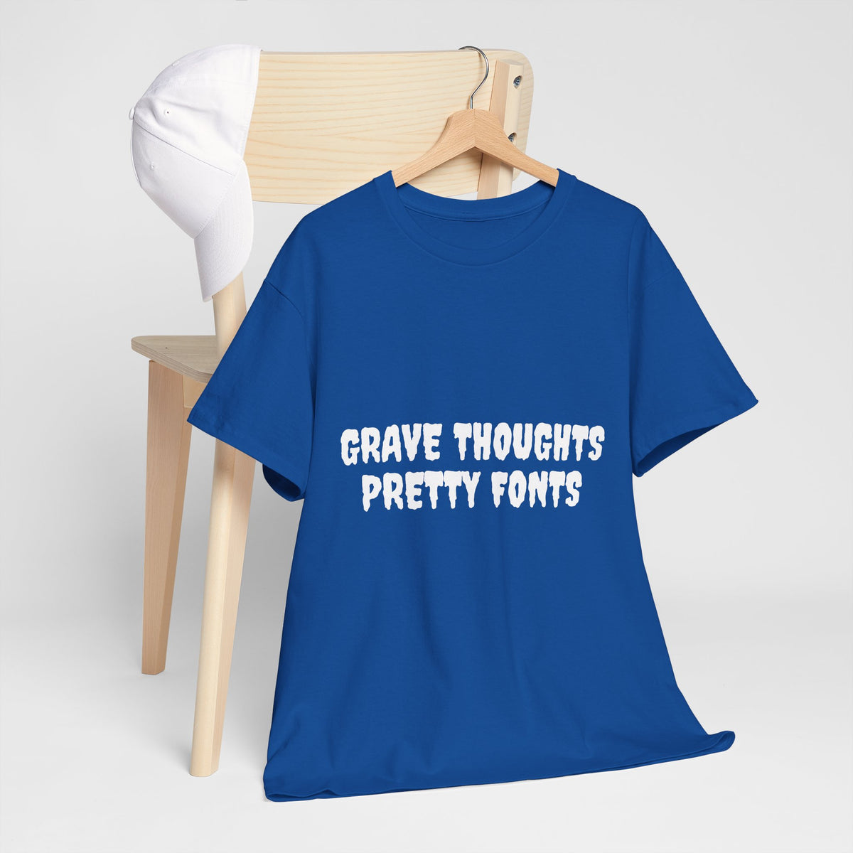 Grave Thoughts Pretty Fonts Tee | Unisex Heavy Cotton T-Shirt for Spooky Season