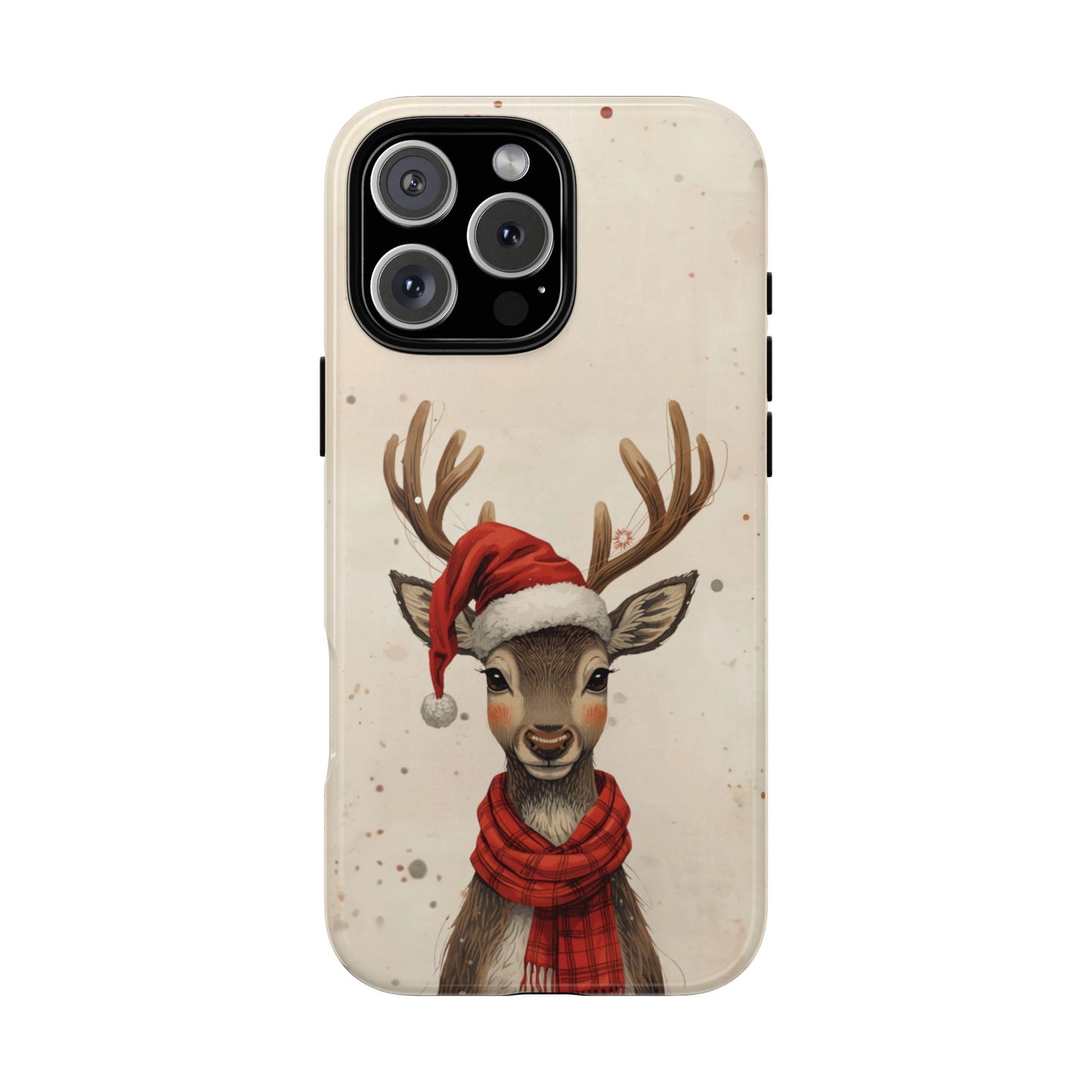 Christmas Reindeer Phone Case, Dual Layer Phone Case for Iphone 17, 16, 15, 14, 13, 12, 11