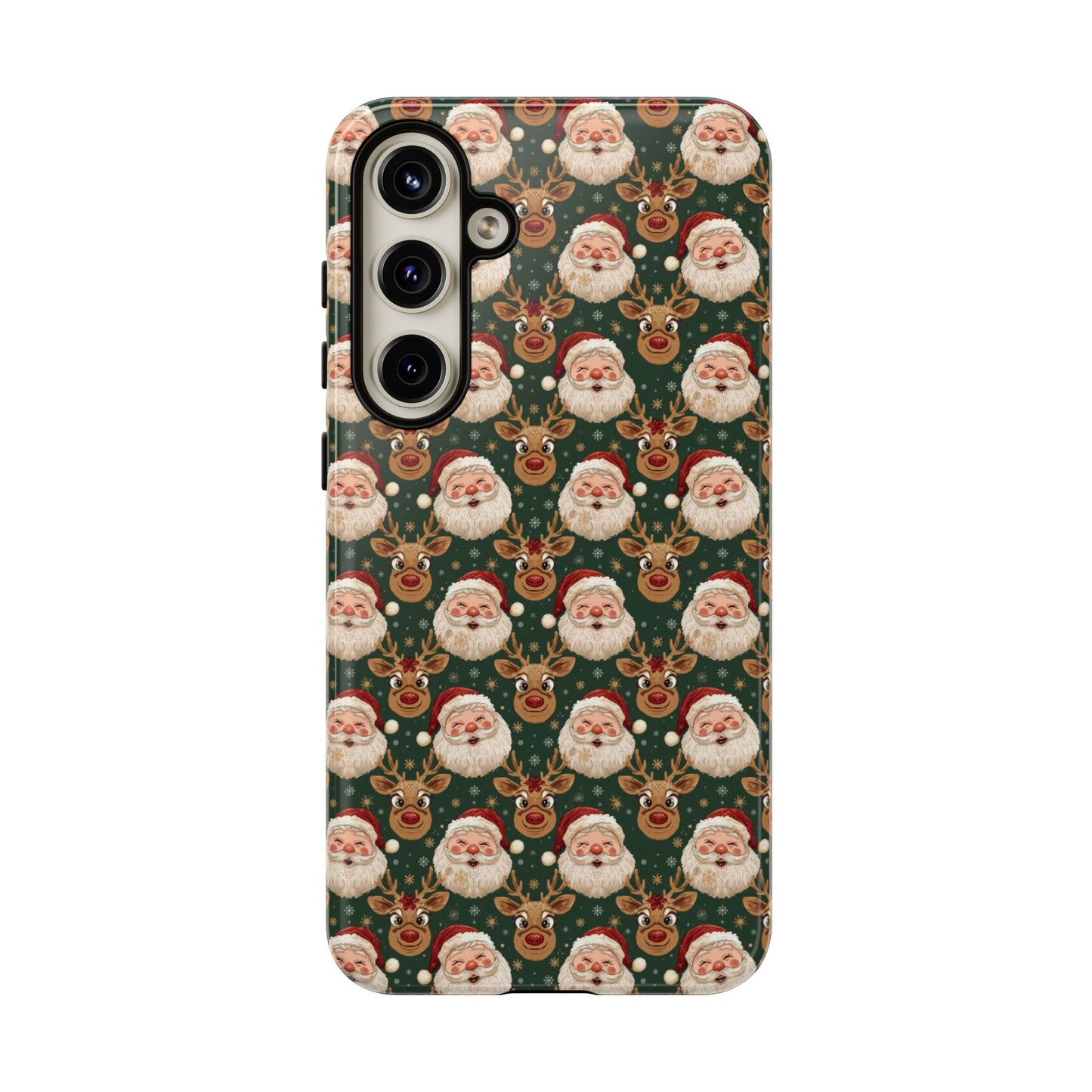 Christmas Santa-Reindeer Phone Case, Dual Layer Phone Case for Iphone 17, 16, 15, 14, 13, 12, 11 & Samsung