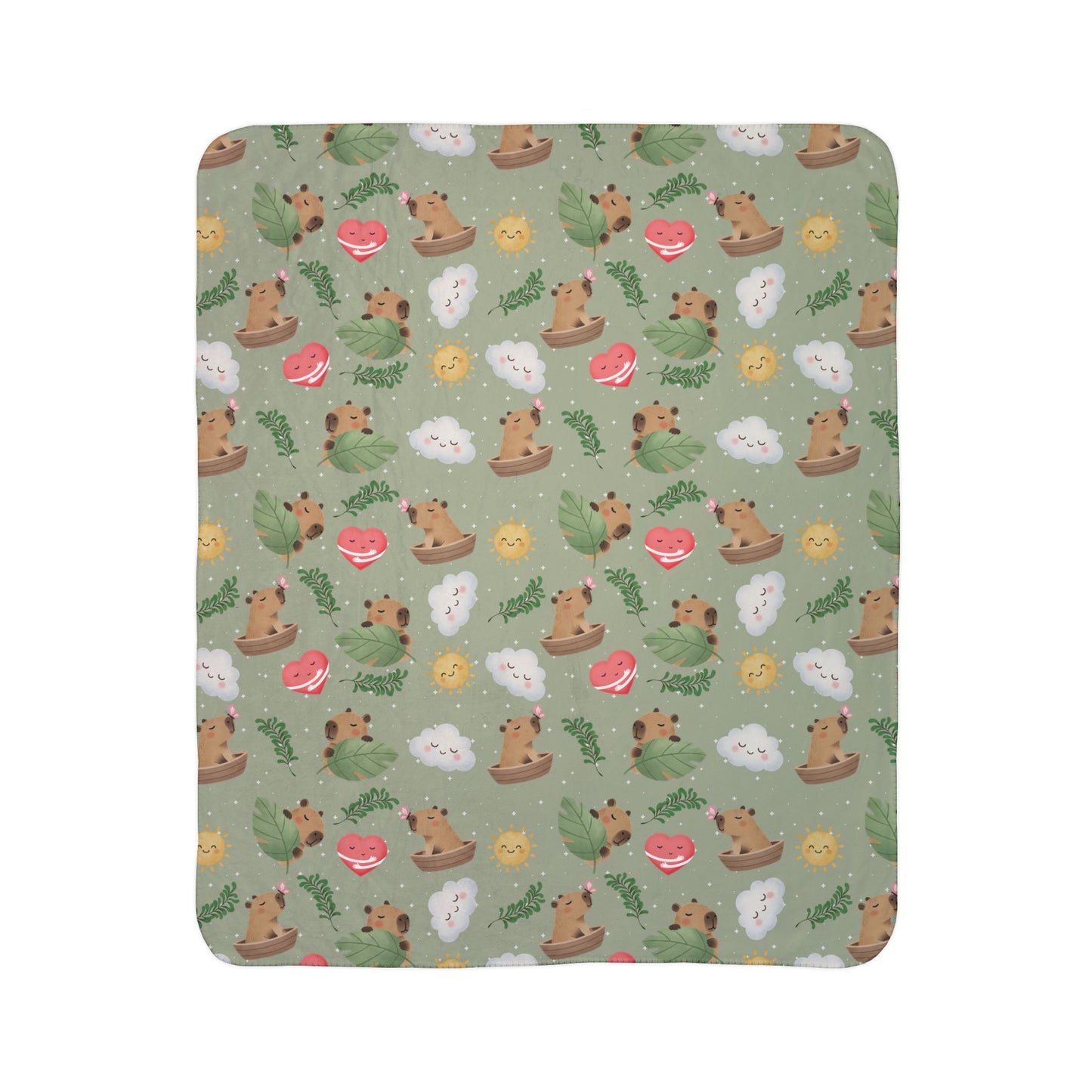 Cute Woodland Animals Sherpa Blanket – Cozy Fleece Throw