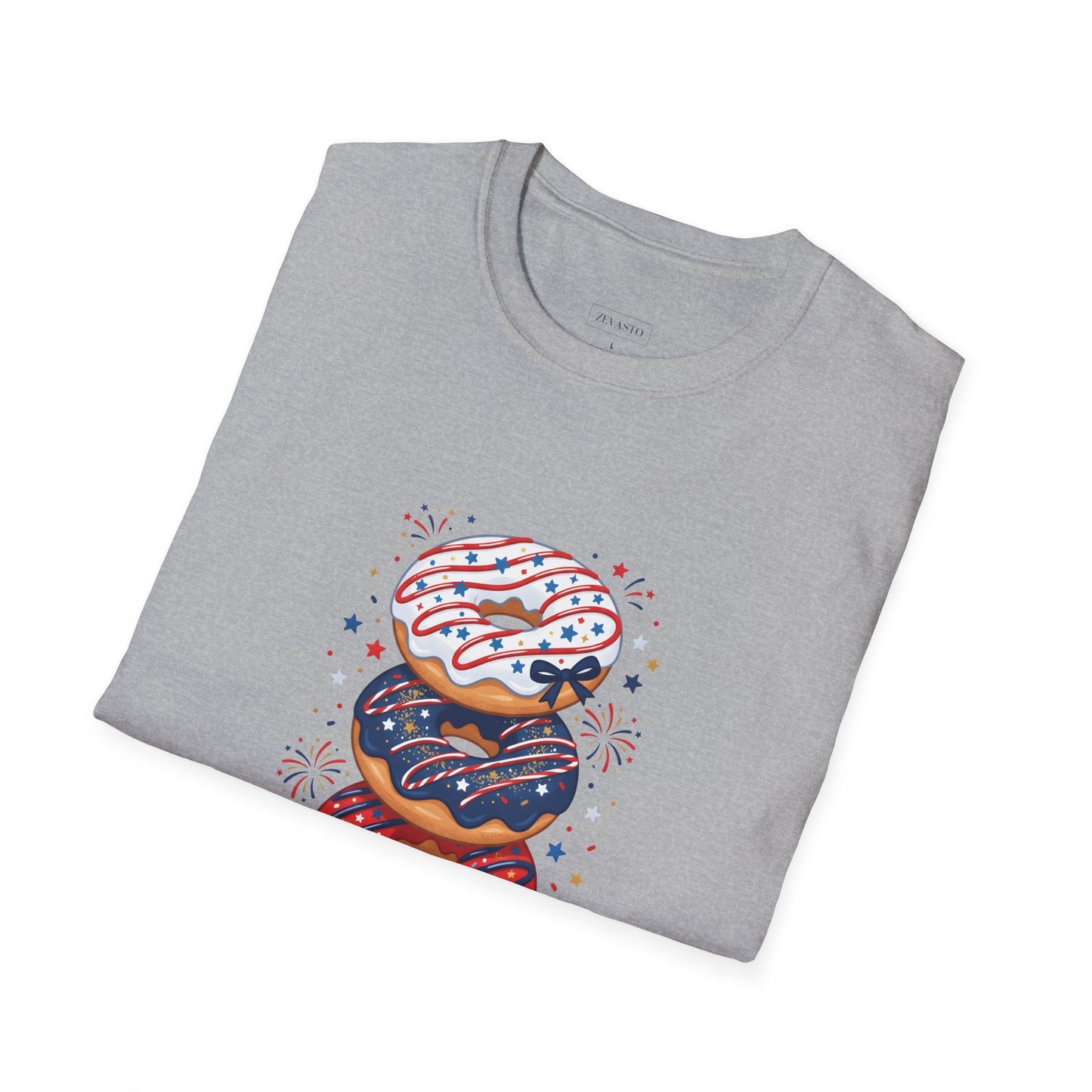Donut Mess With Freedom T-Shirt — Patriotic Donut Stack 4th of July Tee