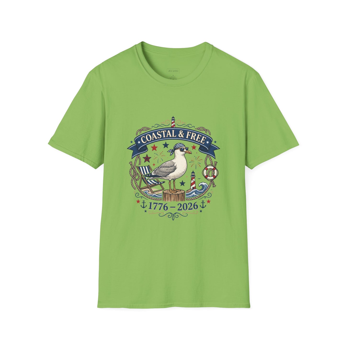 Coastal & Free Seagull T-Shirt — Patriotic 4th of July Tee