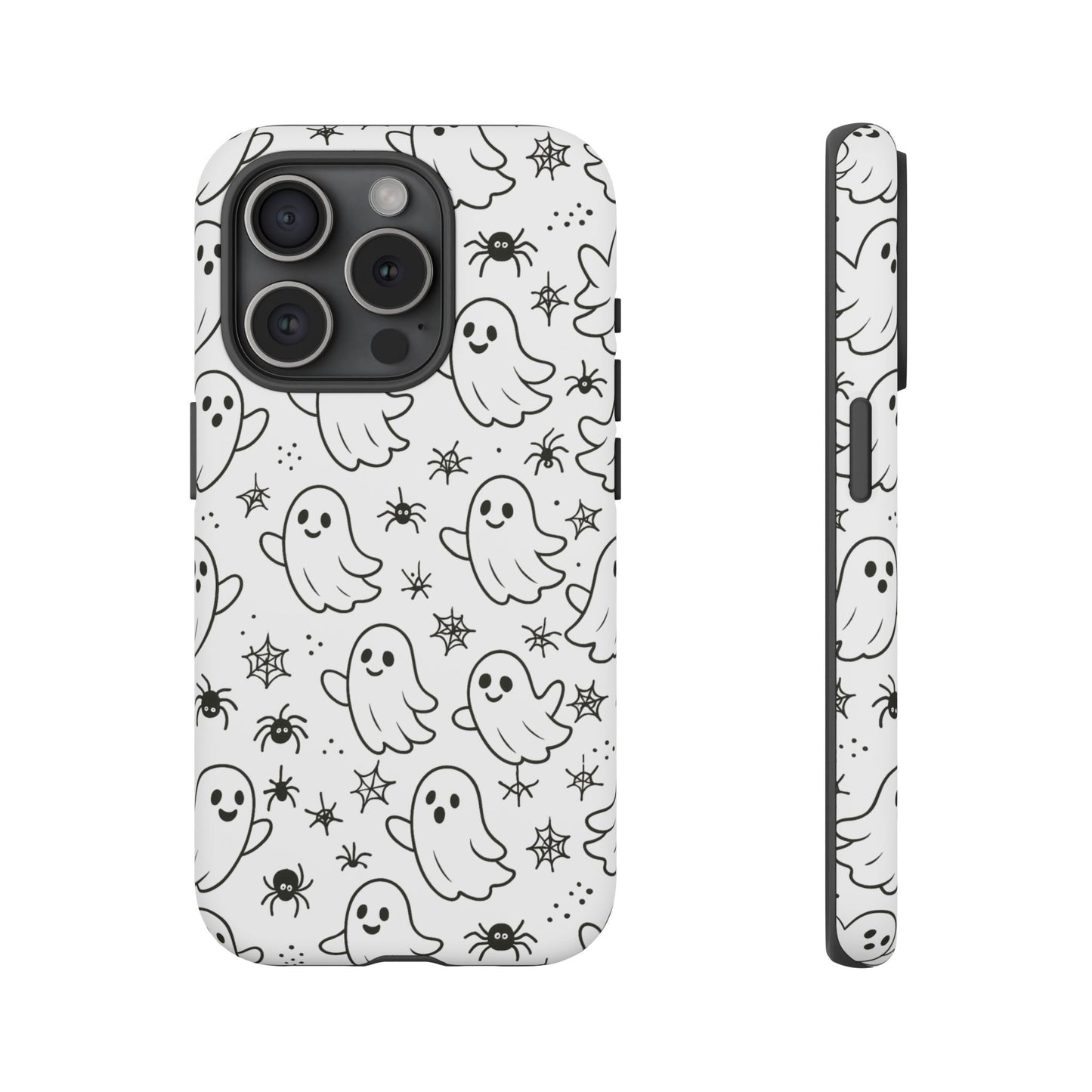 Ghostly Phone Case, Cute Halloween Phone Cover, Tough Phone Case, Spooky Phone Accessory, Ghost Pattern Design