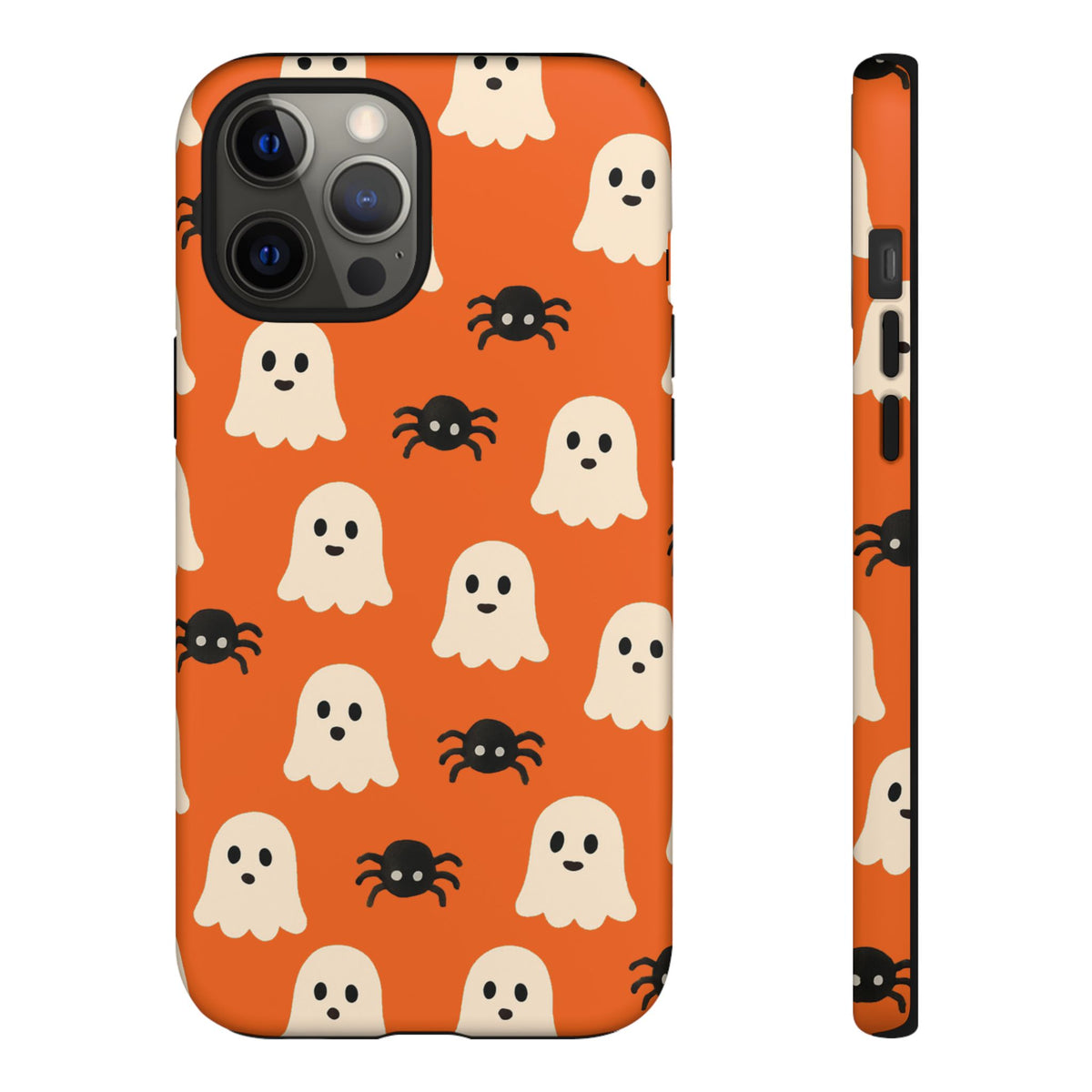 Cute Halloween Phone Case with Ghosts and Spiders, Spooky Gift, Fall Accessory, Unique Halloween Decor, Mobile Protection