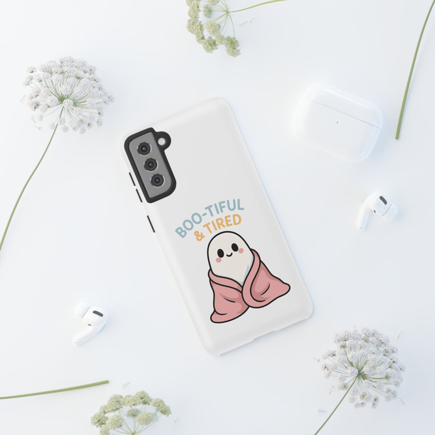 Boo-tiful & Tired Phone Case, Halloween-Themed Design