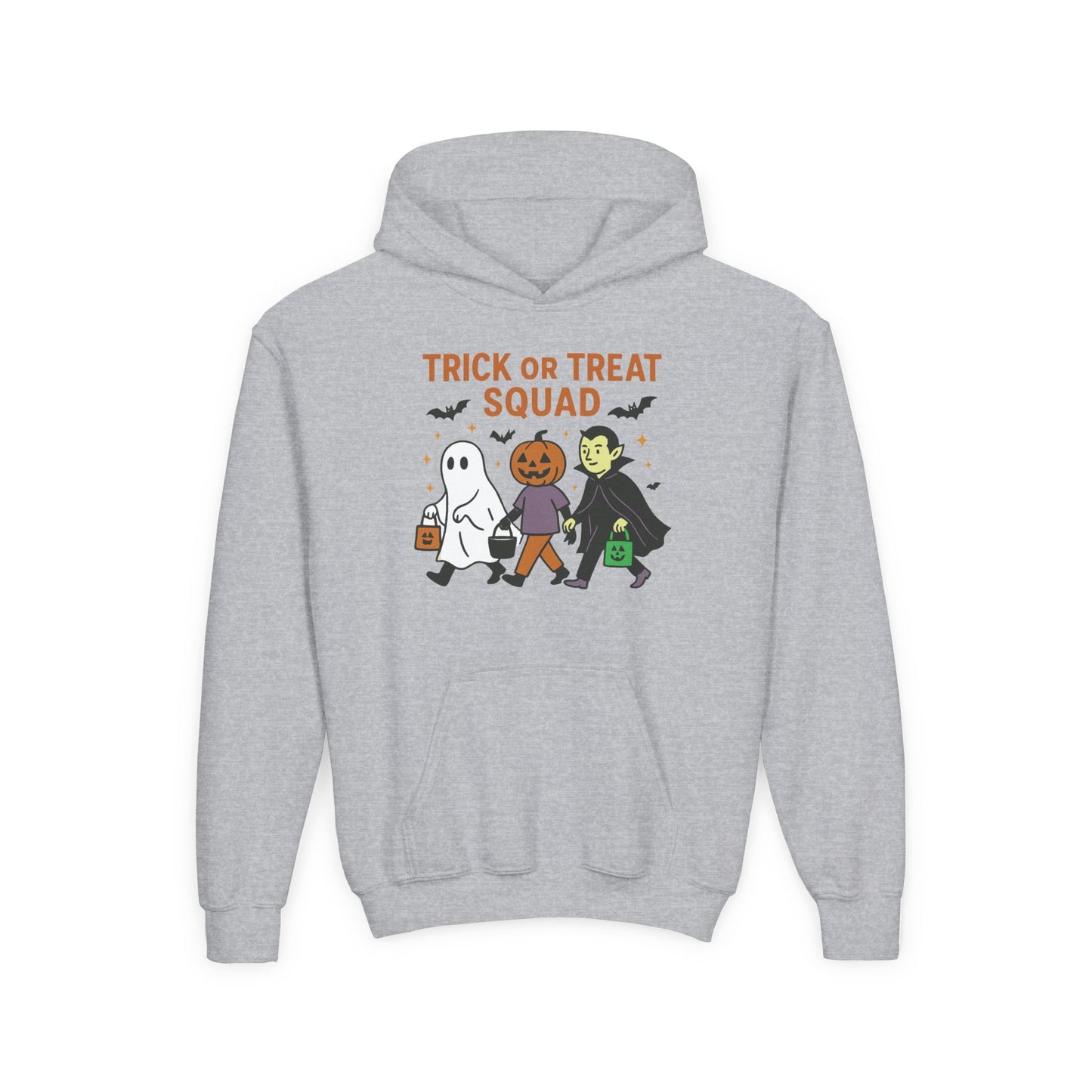 Youth Halloween Sweatshirt - Trick or Treat Squad, Cute Kids Hoodie