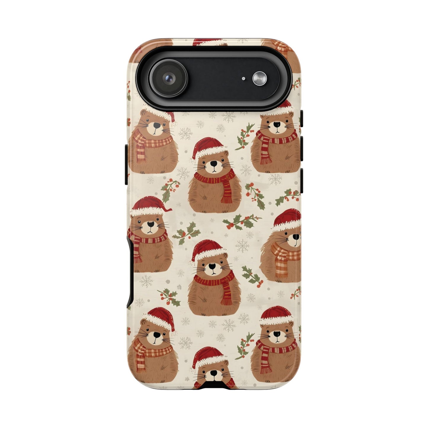 Christmas Phone Case, Cute Capybara Phone Case for Iphone 17, 16, 15, 14, 13, 12, 11 & Samsung