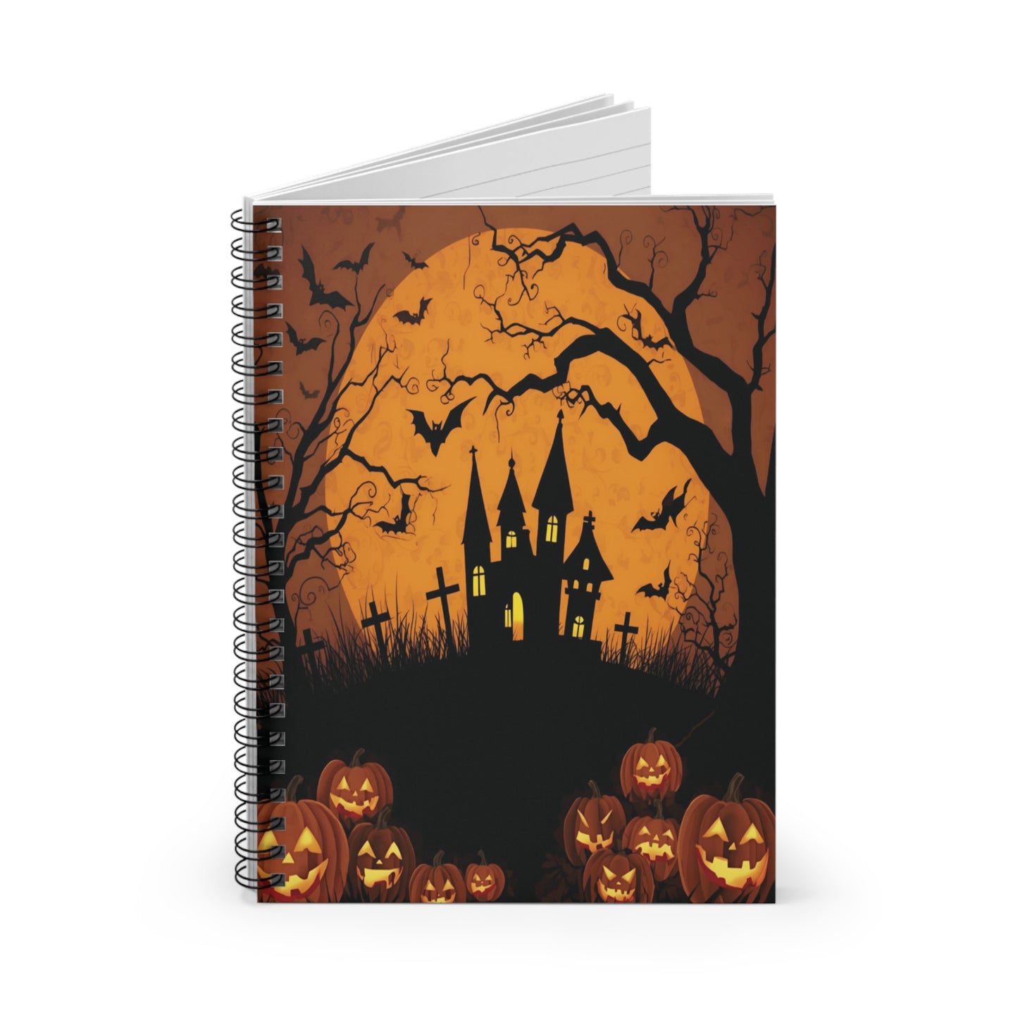 Halloween-Themed Spiral Notebook | Spooky Journal for Notes