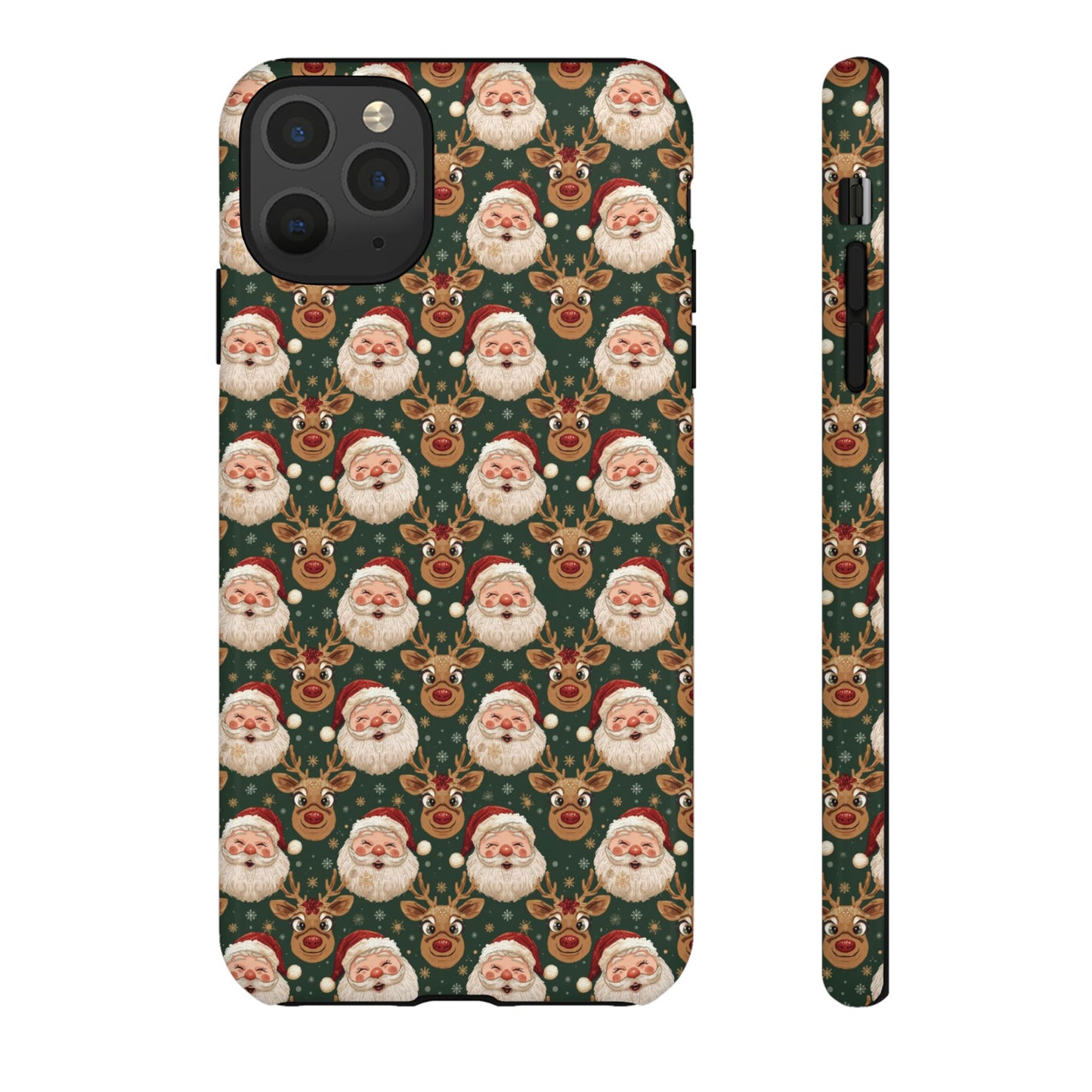 Christmas Santa-Reindeer Phone Case, Dual Layer Phone Case for Iphone 17, 16, 15, 14, 13, 12, 11 & Samsung