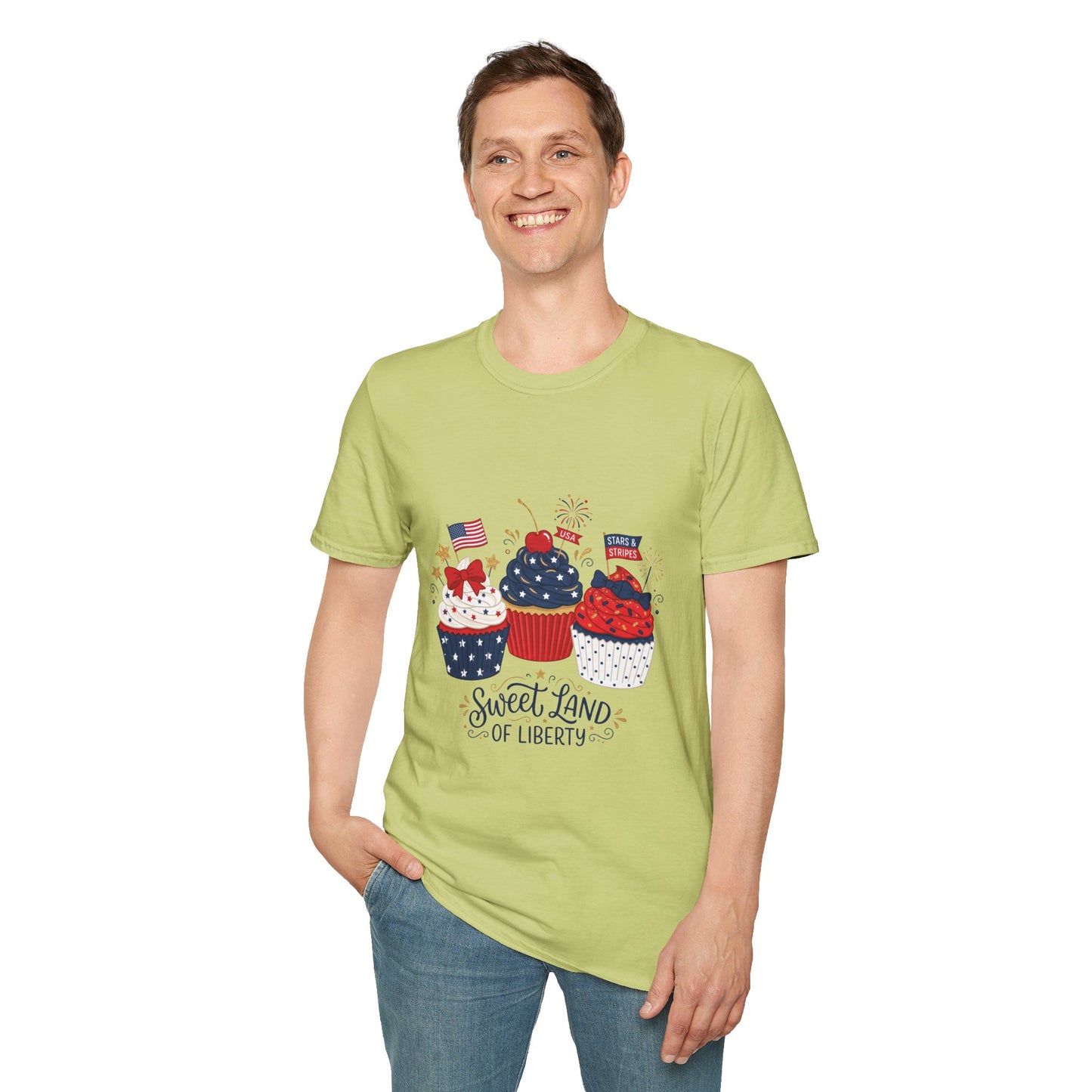 Patriotic Cupcakes T-Shirt — "Sweet Land of Liberty" 4th of July Tee