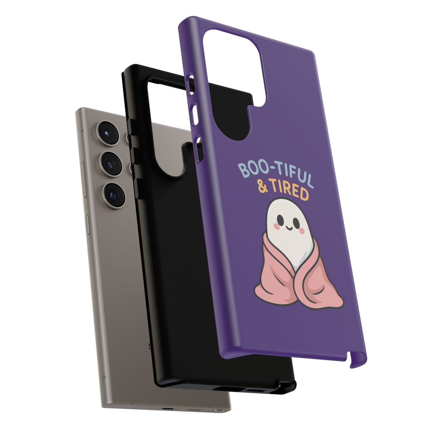 Boo-Tiful & Tired Phone Case, Halloween-Themed Design
