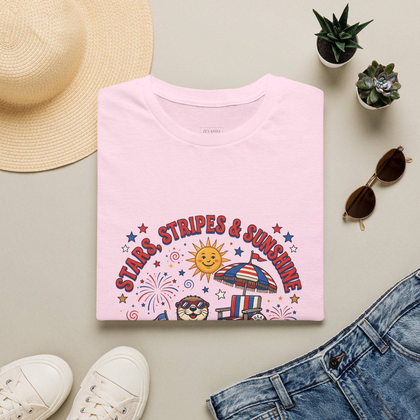 Stars, Stripes & Sunshine T-Shirt — Patriotic 1776–2026 Summer Tee, 4th of July Shirt