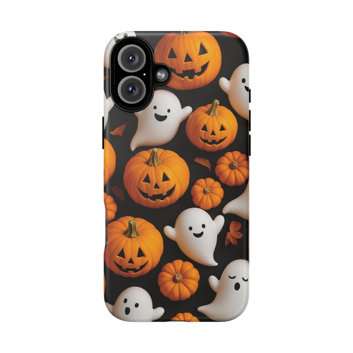 Halloween Phone Case, Spooky Ghosts and Pumpkins Design