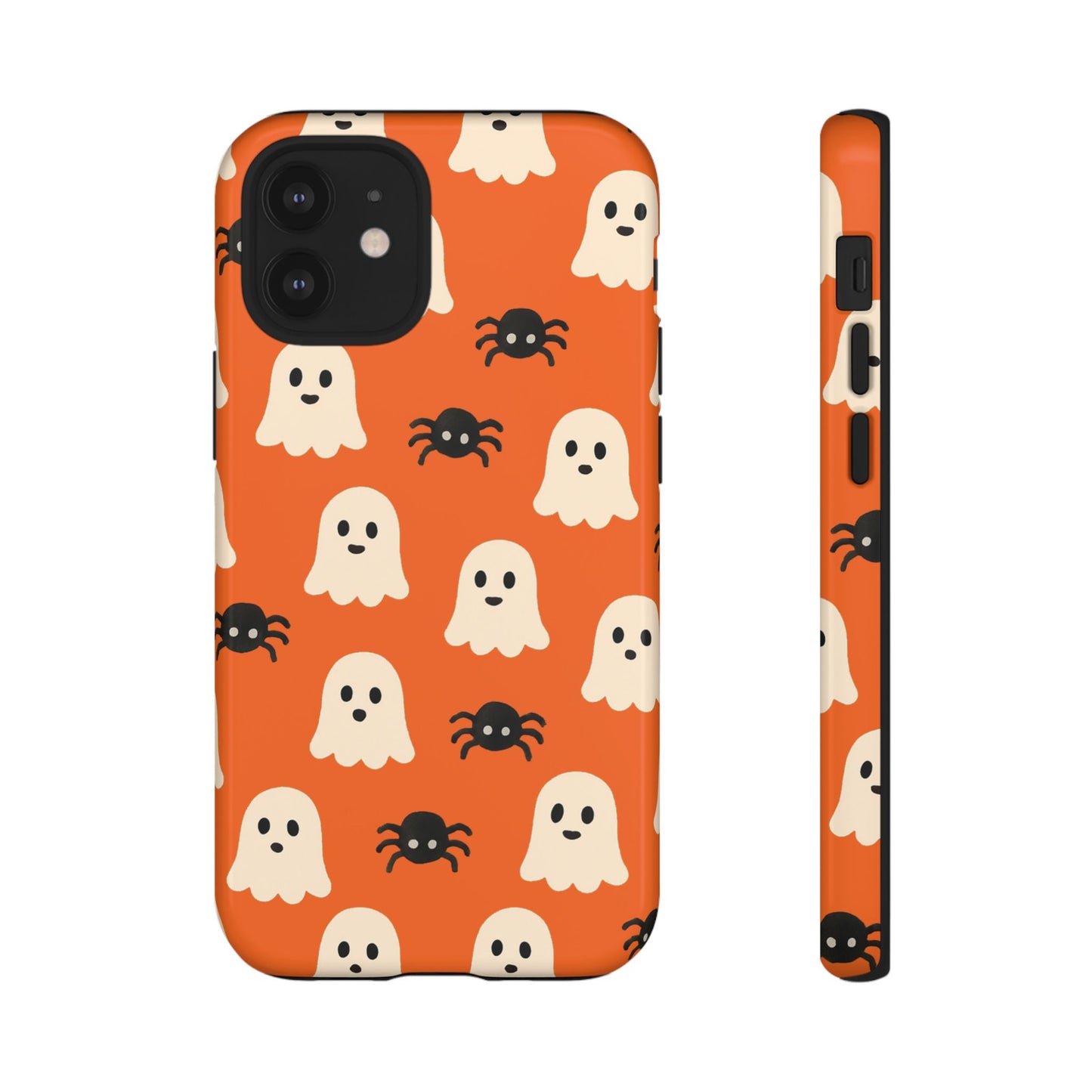 Cute Halloween Phone Case with Ghosts and Spiders, Spooky Gift, Fall Accessory, Unique Halloween Decor, Mobile Protection