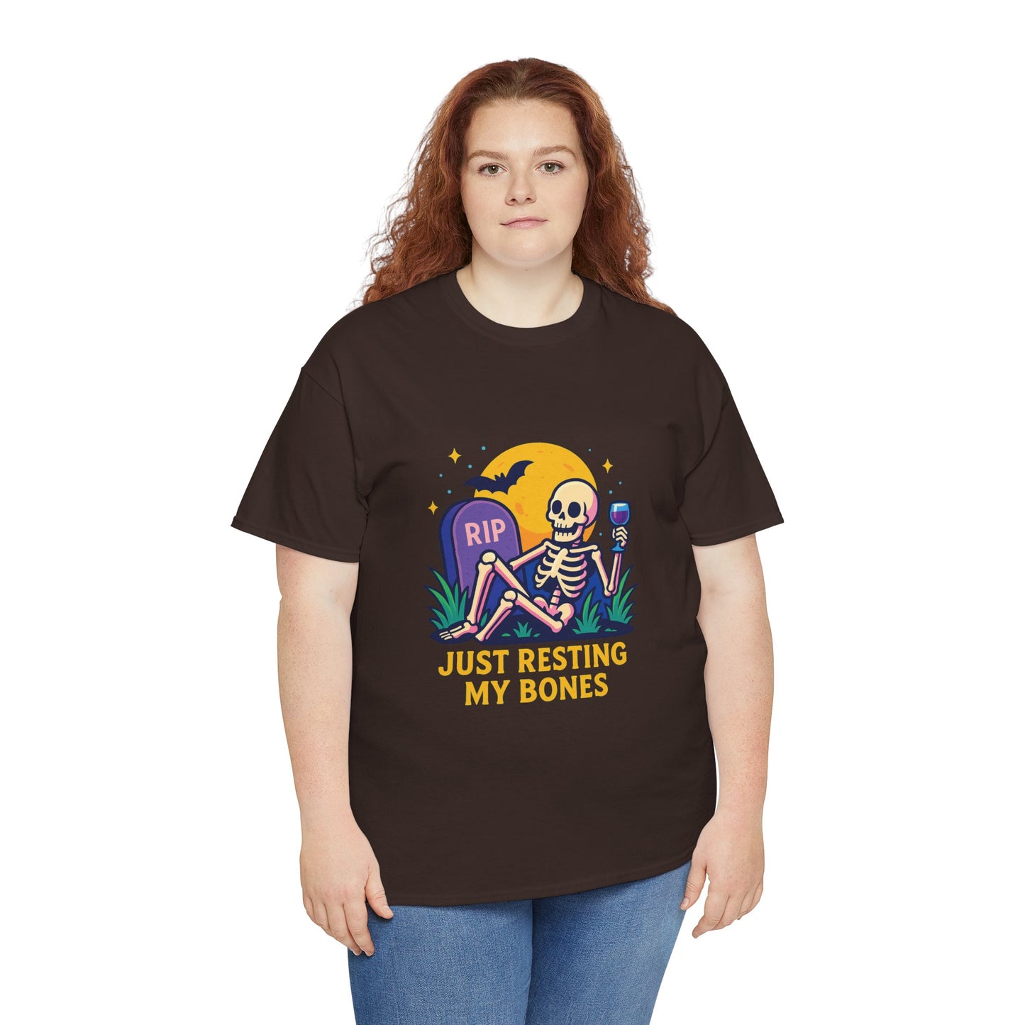Skeleton Tee - Just Resting My Bones, Unisex Halloween Shirt