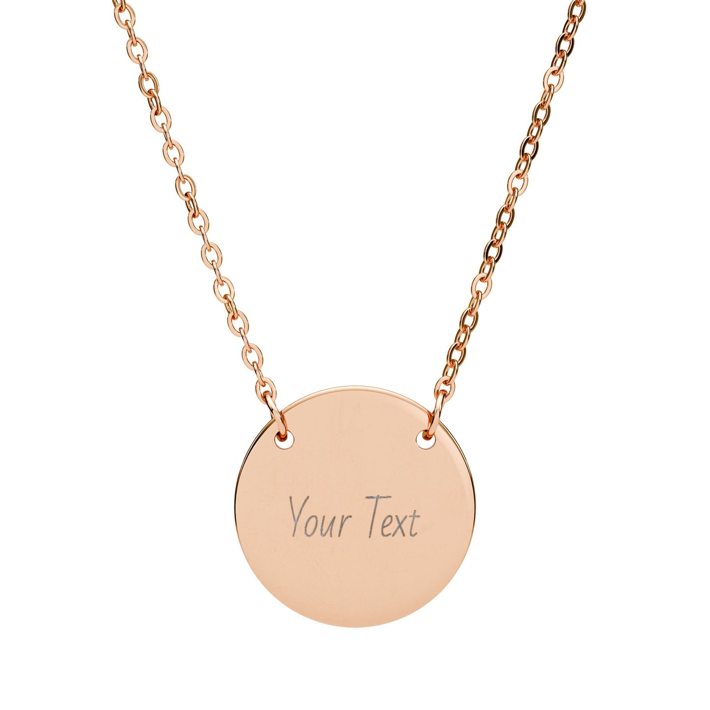 Personalized Circle Necklace — Engraved Custom Disc Pendant, Gift For Valentines Day | Mothers Day