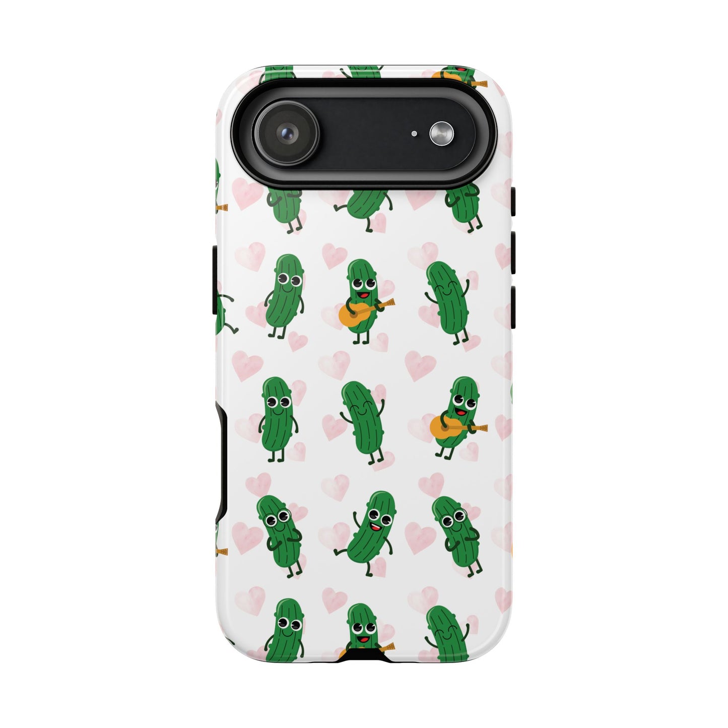 Pickle Pattern Phone Case — Cute Dancing Pickles with Hearts