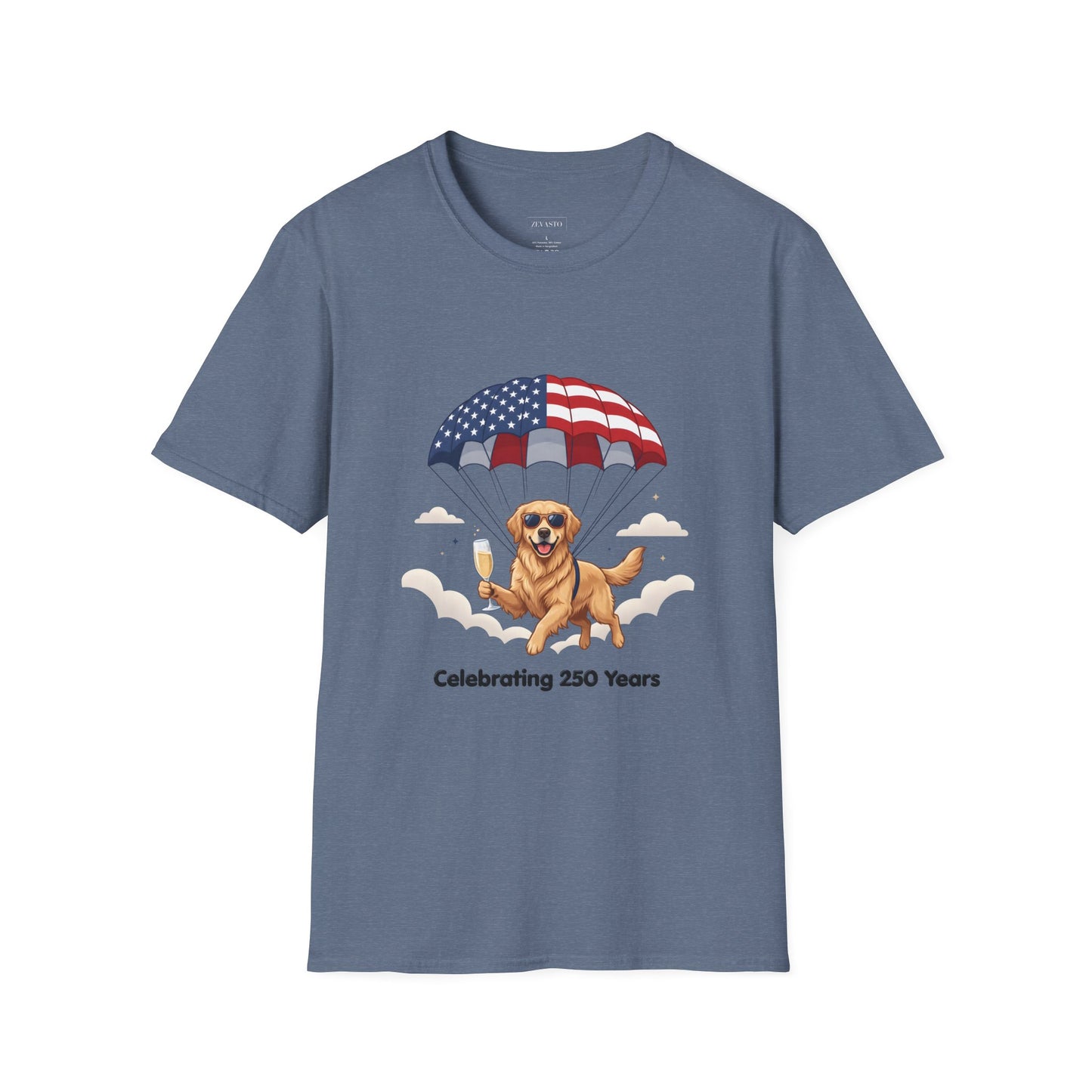 Patriotic Golden Retriever T-Shirt — "Celebrating 250 Years"