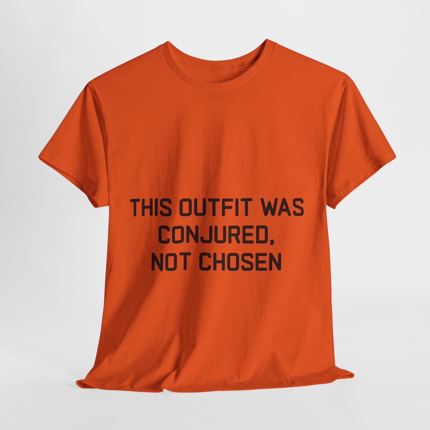 Unisex Heavy Cotton Tee - 'This Outfit Was Conjured, Not Chosen' - Funny Halloween T-shirt