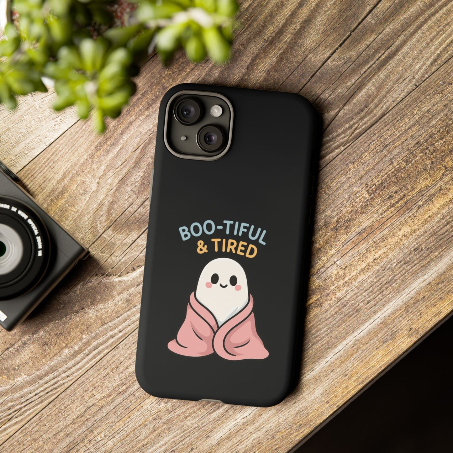 Boo-tiful & Tired Phone Case, Halloween-Themed Design