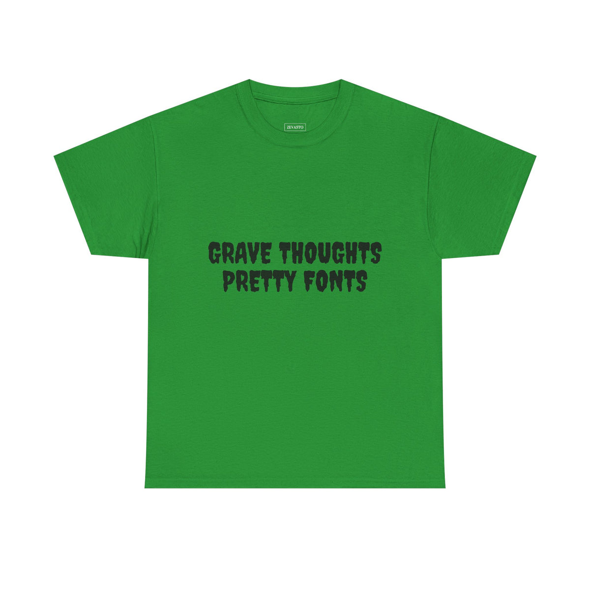 Grave Thoughts Pretty Fonts Tee | Unisex Heavy Cotton T-Shirt for Spooky Season